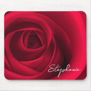 Mousepad Rosa vermelha   Presente de nome personalizado
