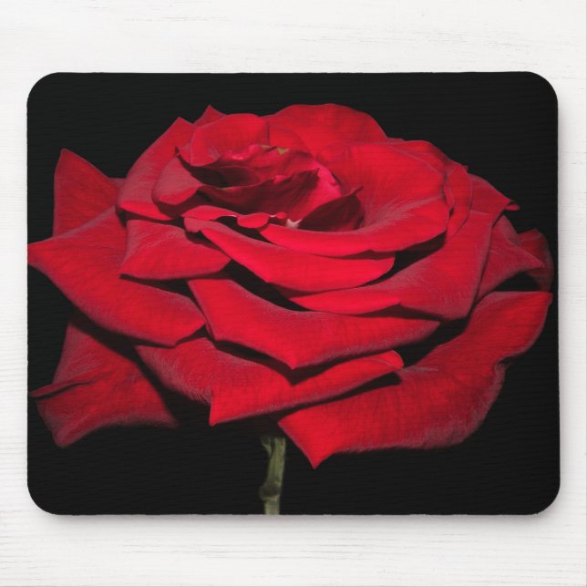 Mousepad Rosa vermelha - Preto (Frente)