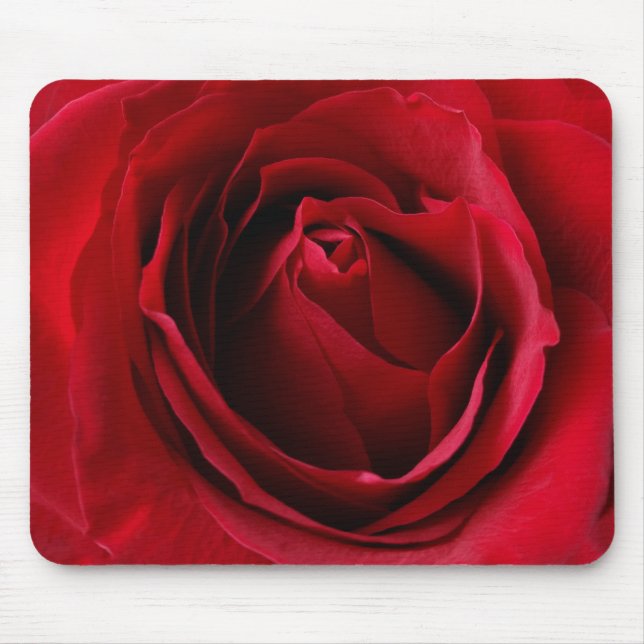 Mousepad rosa vermelha profunda (Frente)