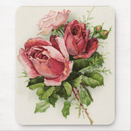Mousepad Rosas Antigos de Arte Vintage