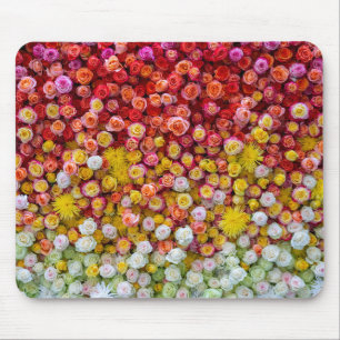 Mousepad Rosas Coloridas e Crisântemos Gradiente Floral
