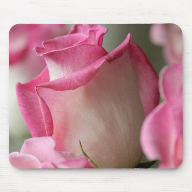 Mousepad Rosas cor-de-rosa e brancos (Frente)