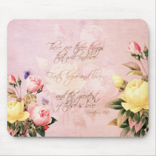 Mousepad Rosas da esperança e do amor da fé