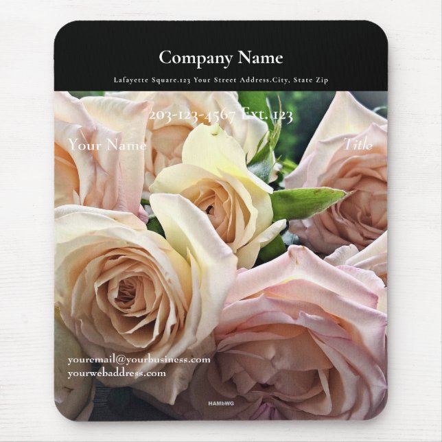 Mousepad Rosas de Bloco de Ofertas do Funcionário - HAMbyWG (Frente)