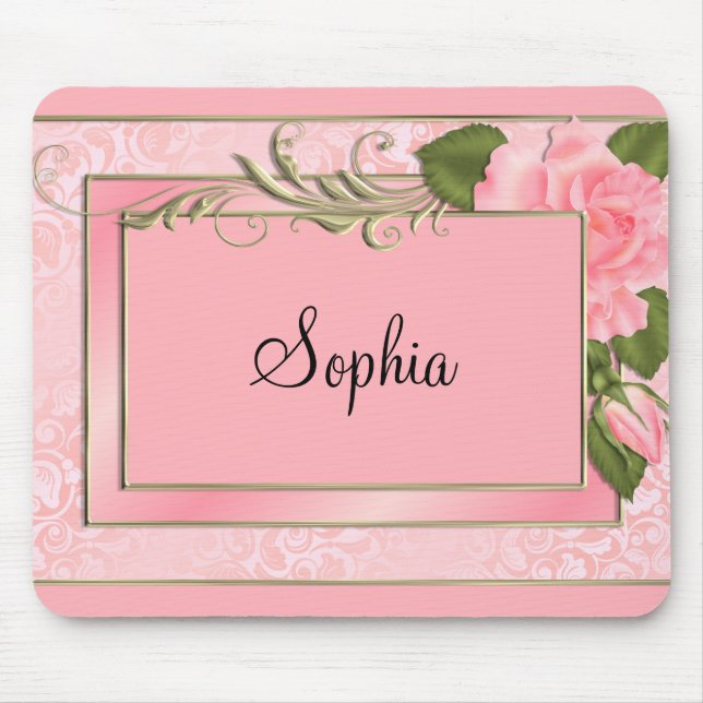 Mousepad Rosas de pêssego (Frente)