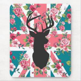 Mousepad Rosas de safra bonitinha U.K. Union Jack Flag Cabe