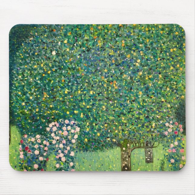 Mousepad Rosas Debaixo das Árvores Gustav Klimt Impressão d (Frente)