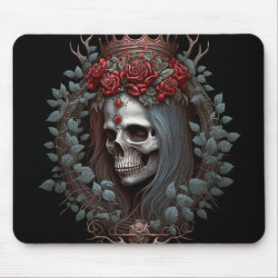 Mousepad Rosas do crânio do gótico Gótico Coroa