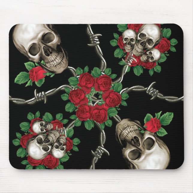 Mousepad Rosas dos crânios n (Frente)