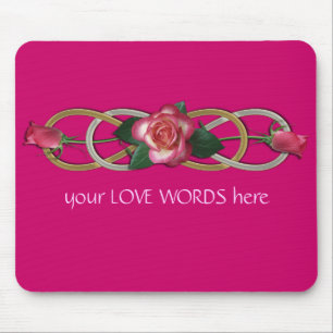 Mousepad Rosas Dourados do Duplo Infinity Silver