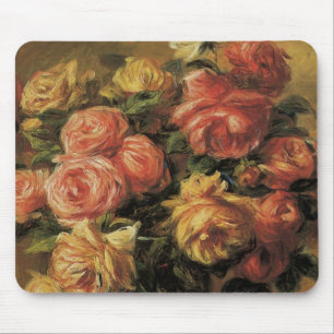Mousepad Rosas em um Vaso de Pierre Renoir, Arte Fino Antig
