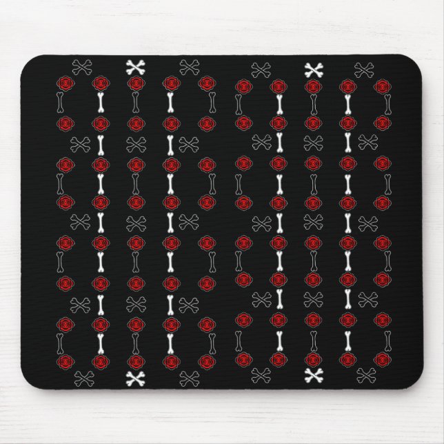 Mousepad Rosas mortos (Preto com Vermelho) (Frente)
