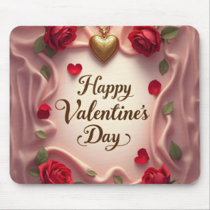 Mousepad Rosas Românticas e Design de Dia dos Namorados do