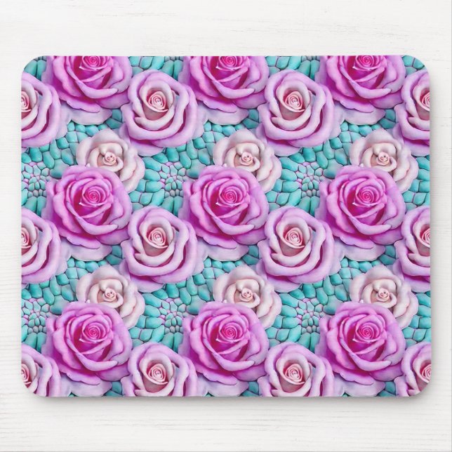 Mousepad Rosas Rosa 3D (Frente)
