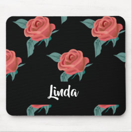 Mousepad Rosas rosa a preto