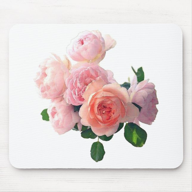Mousepad Rosas Rosa-d-água Elegantes Modelo modernas (Frente)