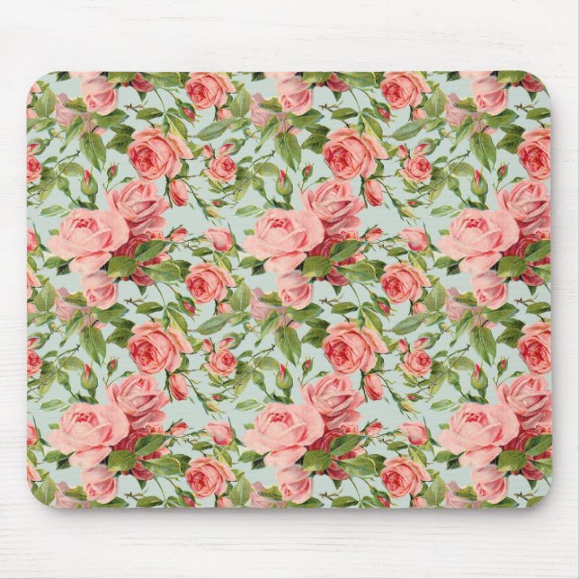Mousepad Rosas Rosa Vintage (Frente)