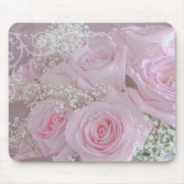 Mousepad Rosas rosadas suaves e respiração do bebê (Frente)