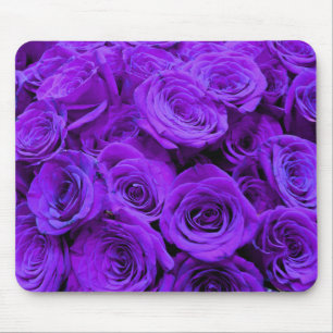 Mousepad rosas roxas violetas românticas, buquê de rosa bon