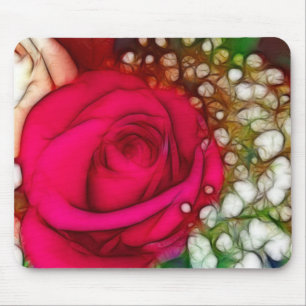 Mousepad Rosas São Artísticos e Únicos Fuschia Rosa Vermelh