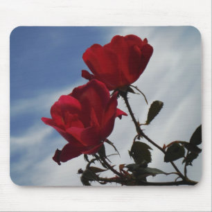 Mousepad Rosas vermelhas contra o céu azul brilhante