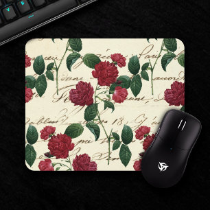 Mousepad Rosas vermelhas e manuscrito clássico