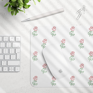 Mousepad Rosas vermelhas, Padrão De Rosas, Flores