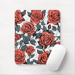 Mousepad rosas vermelhas selvagens