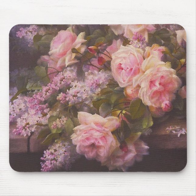 Mousepad Rosas Vitorianos e Lilases (Frente)