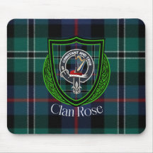 Rose Scottish Clan Tartan and Crest 