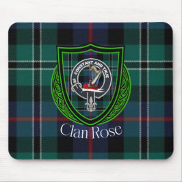 Mousepad Rose Scottish Clan Tartan and Crest 