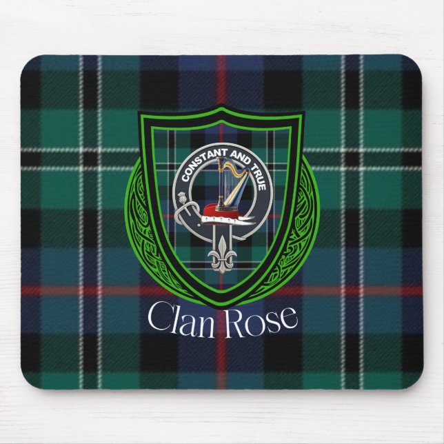 Mousepad Rose Scottish Clan Tartan and Crest  (Frente)