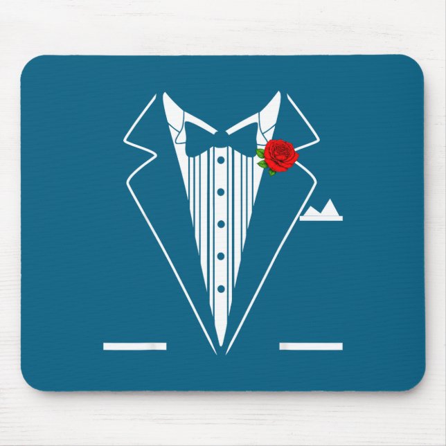 Mousepad Rose Tuxedo Tux Wedding Prom Costume Party Men Kid (Frente)