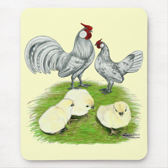 Mousepad Rosecomb Bantams e pintinhos (Frente)
