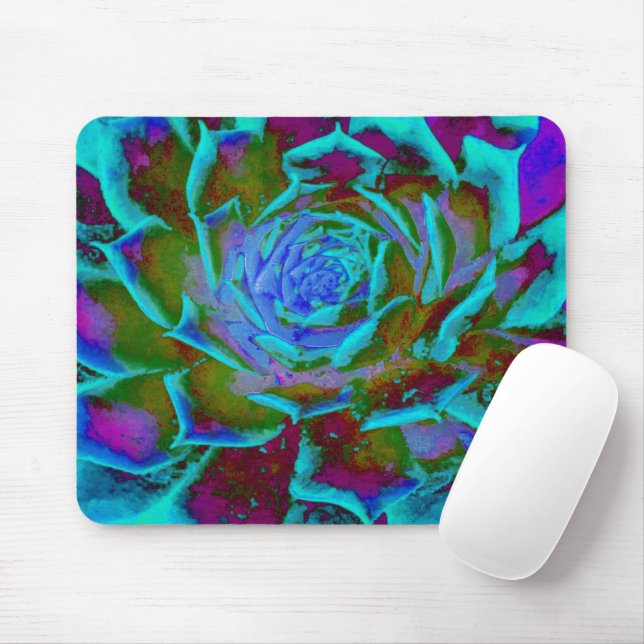Mousepad Rosedá Sucuenta de Aquamarine e Verde Sedum (Com mouse)