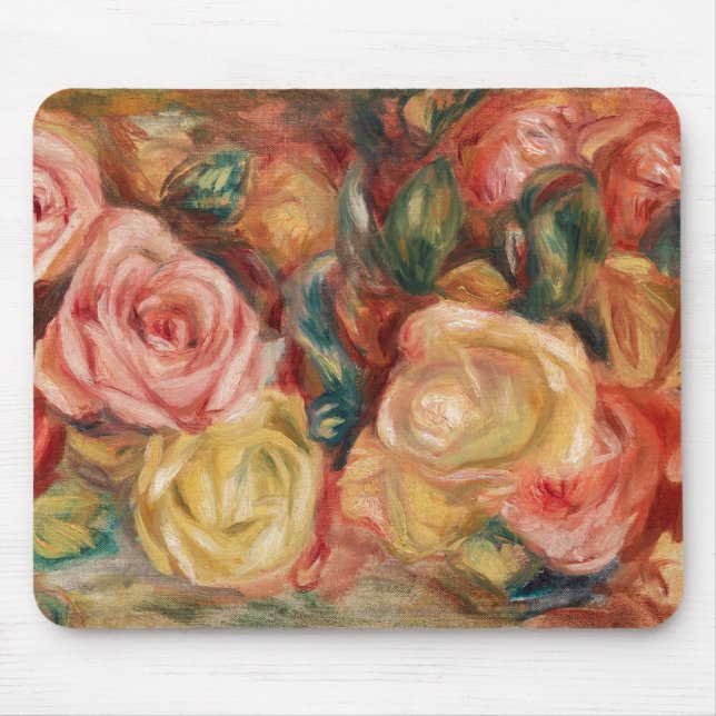 Mousepad Roses by Renoir Impressionist Painting (Frente)