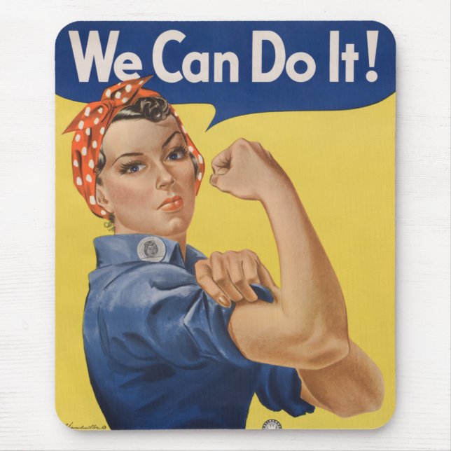 Mousepad Rosie the Riveter: Forte Empoderamento feminino (Frente)