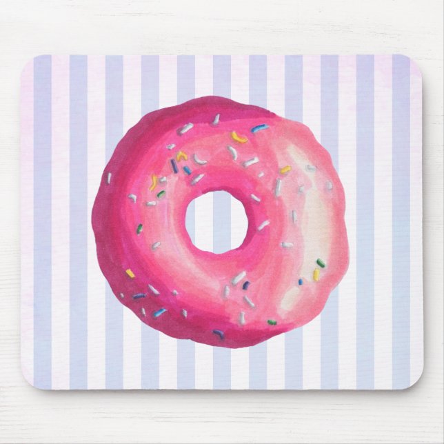 Mousepad Rosquinha Com Glacé Cor-De-Rosa E Pulseiras (Frente)