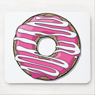 Mousepad Rosquinha cor-de-rosa dos desenhos animados com