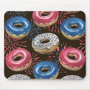 Mousepad Rosquinhas AZUIS BRANCAS VERMELHAS PATRIÓTICAS