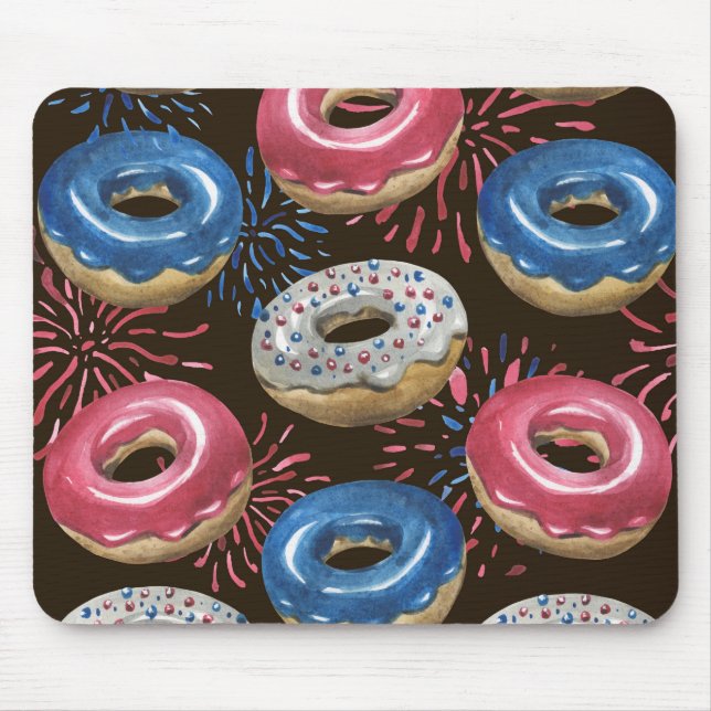 Mousepad Rosquinhas AZUIS BRANCAS VERMELHAS PATRIÓTICAS (Frente)