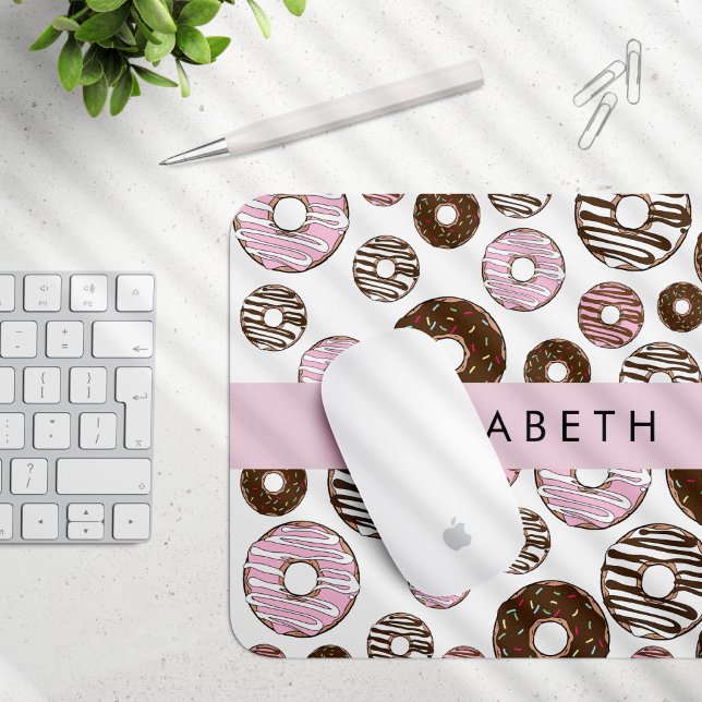Mousepad Rosquinhas Rosa, Rosquinhas Marrons, Espelhos, Seu (Criador carregado)