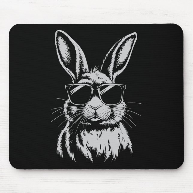 Mousepad Rosto Coelho Com Pulmões Para Rapazes Crianças Pás (Frente)