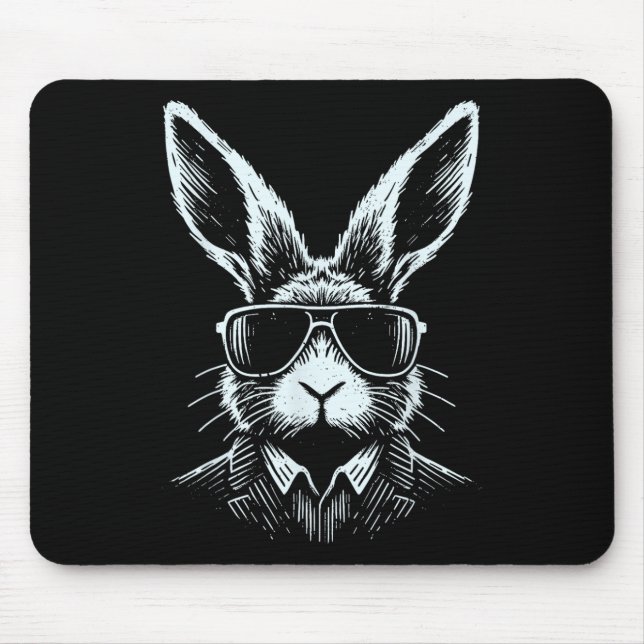 Mousepad Rosto Coelho Com Pulmões Para Rapazes Crianças Pás (Frente)