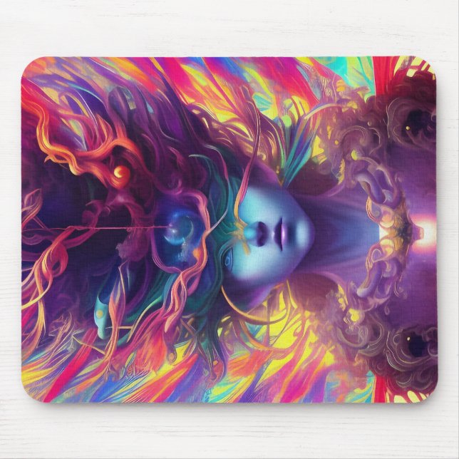 Mousepad rosto de abstrato mulher (Frente)