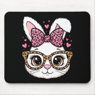 Mousepad Rosto de coelho de Páscoa fofo óculos de sol com l