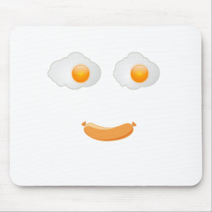 Mousepad Rosto de Comida de Ovo Fritado Engraçado