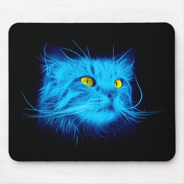 Mousepad Rosto de Gato Azul (Frente)