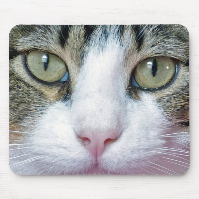 Mousepad Rosto de Gato com Nariz Rosa (Frente)