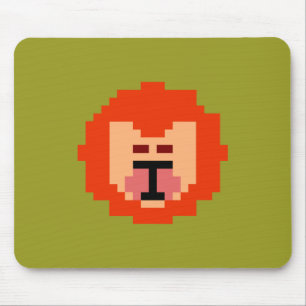 Mousepad Rosto de leão pixelado fofo 